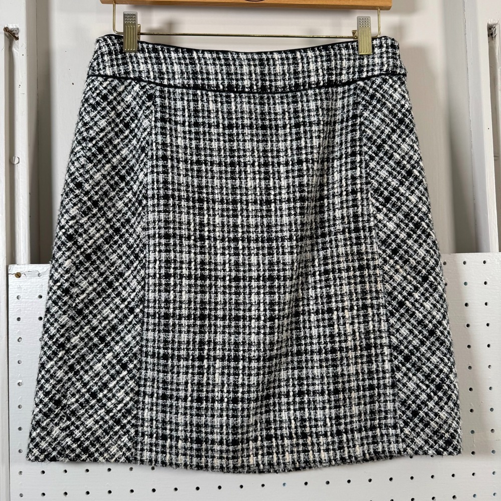 White House Black Market Mini A-Line Skirt Women's Tweed Plaid Office Career - 4